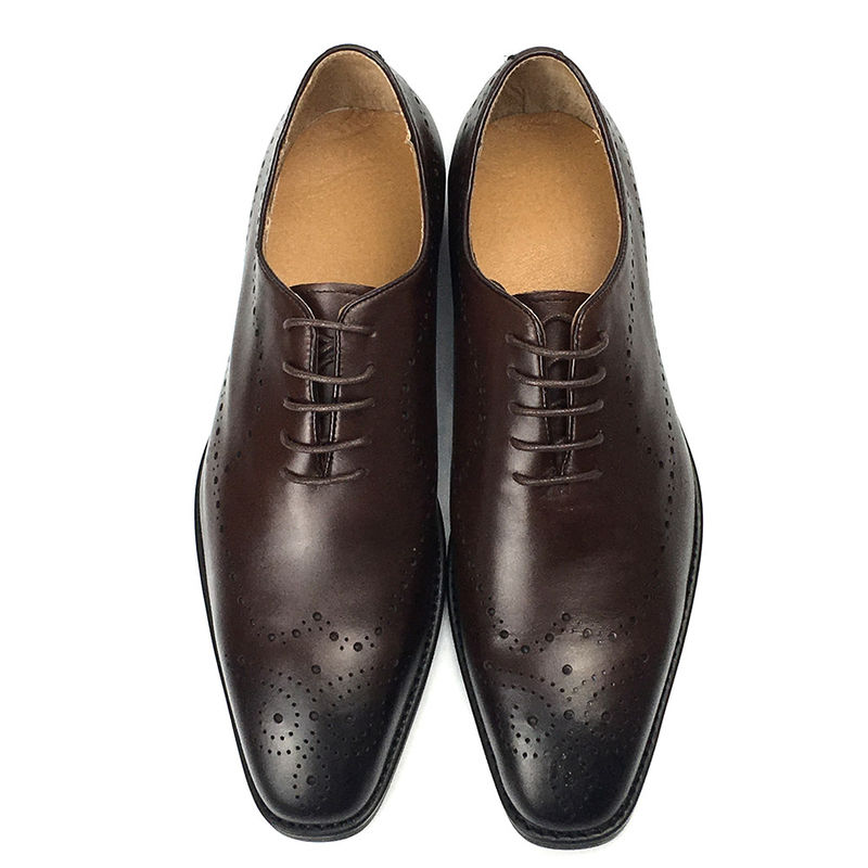 Pakaian formal pria kulit sapi berwarna tangan Sepatu gaya elegan