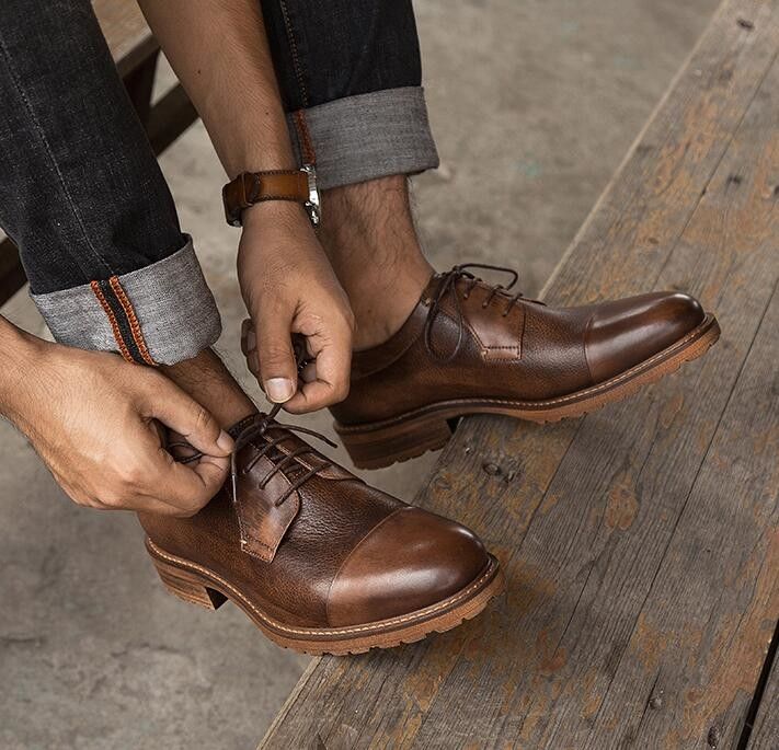 Pria Bisnis Casual Dress Pria sepatu kulit Plus - ukuran 45 46 47