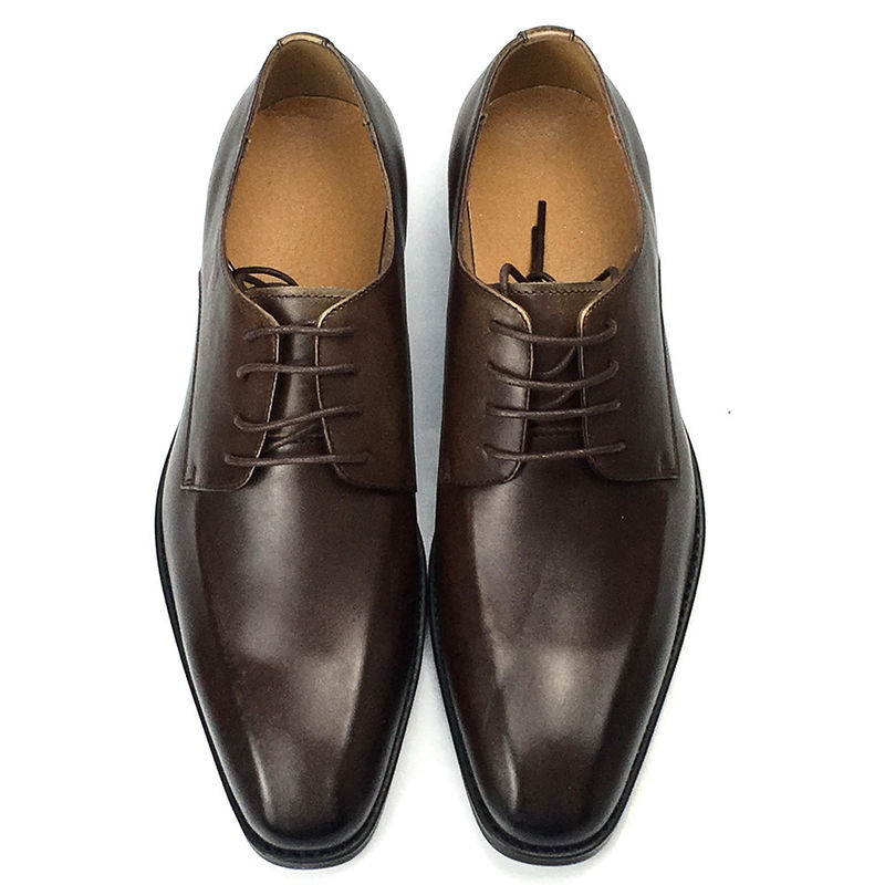 Warna cokelat Pria Kulit Casual Sepatu Low Heel Sepatu Tinggi Urusan Bisnis Gaya